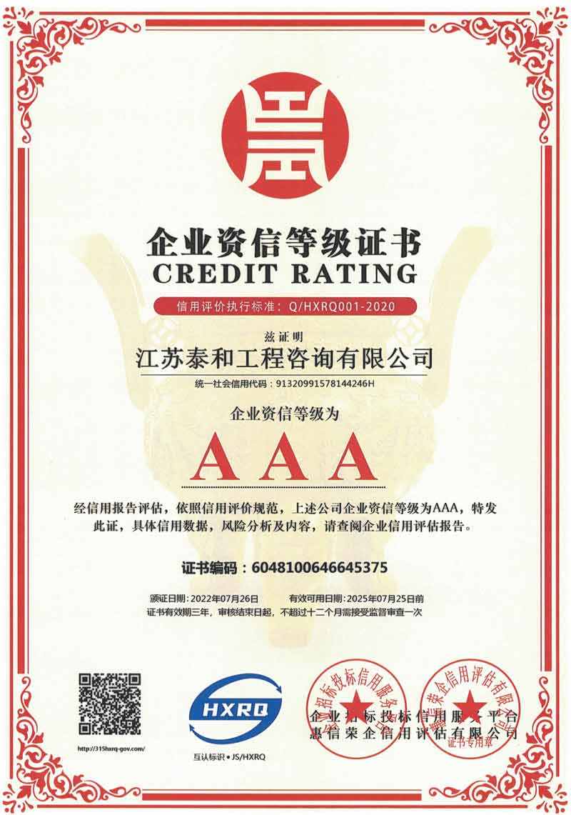 AAA企業資信等級證書